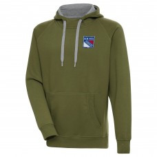 New York Rangers Antigua Victory Pullover Hoodie - Olive