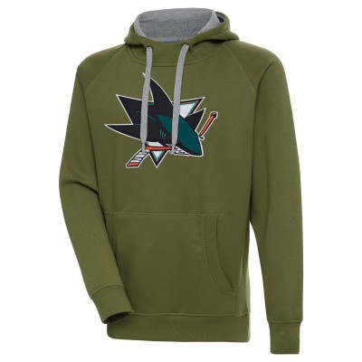 San Jose Sharks Antigua Olive Victory Pullover Hoodie