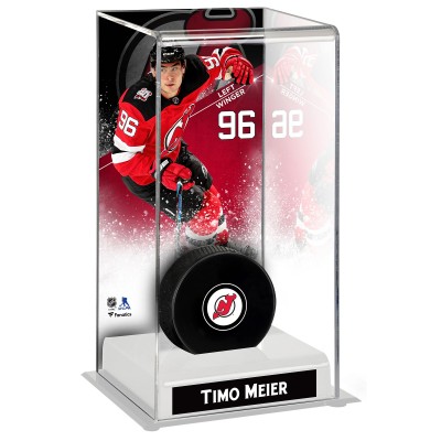 Шайба Timo Meier New Jersey Devils Fanatics Authentic Deluxe Tall Display Case