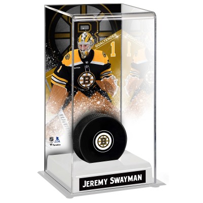 Шайба Jeremy Swayman Boston Bruins Fanatics Authentic Deluxe Tall Display Case