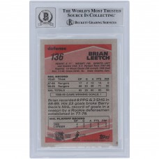 Brian Leetch New York Rangers Autographed 1989-90 Topps #136 Beckett Fanatics Witnessed Authenticated 10 Rookie Card with HOF 09 Inscription Brian Leetch New York Rangers Autographed 1989-90 Topps #136 Beckett Fanatics Witnessed Authenticated 10 Rookie Card with HOF 09 Inscription
