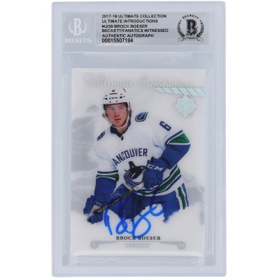 Brock Boeser Vancouver Canucks Autographed 2017-18 Upper Deck Ultimate Collection Ultimate Introductions #UI-39 Beckett Fanatics Witnessed Authenticated 10 Rookie Card