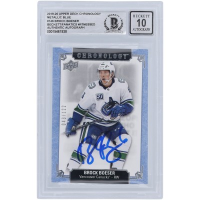 Brock Boeser Vancouver Canucks Autographed 2019-20 Upper Deck Chronology #146 #/122 Beckett Fanatics Witnessed Authenticated 10 Card