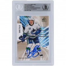 Brock Boeser Vancouver Canucks Autographed 2020-21 Upper Deck SP Game Used Golden Burst #22 #/265 Beckett Fanatics Witnessed Authenticated Card