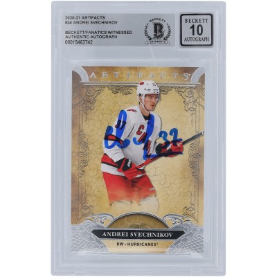 Andrei Svechnikov Carolina Hurricanes Autographed 2020-21 Upper Deck Artifacts #34 Beckett Fanatics Witnessed Authenticated 10 Card