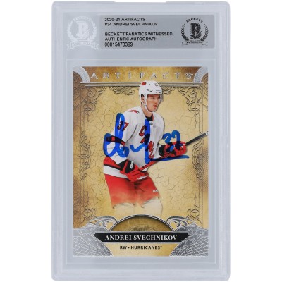 Andrei Svechnikov Carolina Hurricanes Autographed 2020-21 Upper Deck Artifacts #34 Beckett Fanatics Witnessed Authenticated Card