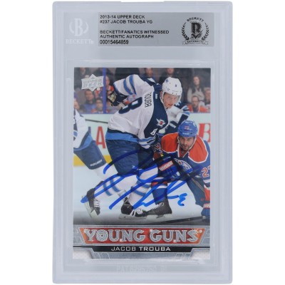 Jacob Trouba Winnipeg Jets Autographed 2013-14 Upper Deck Series 1 Young Guns #237 Beckett Fanatics Witnessed Authenticated Rookie Card