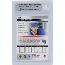 Jacob Trouba New York Rangers Autographed 2019-20 Upper Deck SP Authentic #87 Beckett Fanatics Witnessed Authenticated Card Jacob Trouba New York Rangers Autographed 2019-20 Upper Deck SP Authentic #87 Beckett Fanatics Witnessed Authenticated Card