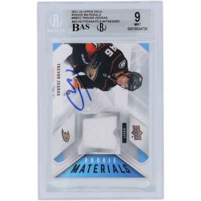 Trevor Zegras Anaheim Ducks Autographed 2021-22 Upper Deck Series 2 White Relic #RM-TZ Beckett Fanatics Witnessed Authenticated 9/10 Rookie Card