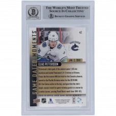 Elias Pettersson Vancouver Canucks Autographed 2018-19 Upper Deck Game Dated Moments #42 Beckett Fanatics Witnessed Authenticated 9/10 Rookie Card