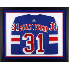 Джерси с автографом Igor Shesterkin New York Rangers Fanatics Authentic Framed Blue adidas Authentic with Multiple Inscriptions - Limited Edition #15/31 Джерси с автографом Igor Shesterkin New York Rangers Fanatics Authentic Framed Blue adidas Authentic with Multiple Inscriptions - Limited Edition #15/31