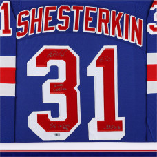 Джерси с автографом Igor Shesterkin New York Rangers Fanatics Authentic Framed Blue adidas Authentic with Multiple Inscriptions - Limited Edition #15/31 Джерси с автографом Igor Shesterkin New York Rangers Fanatics Authentic Framed Blue adidas Authentic with Multiple Inscriptions - Limited Edition #15/31