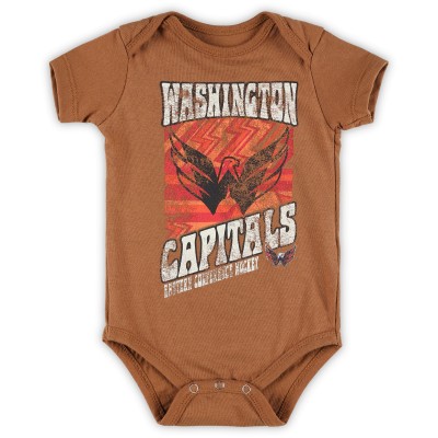 Newborn & Малышам Washington Capitals Brown Hip To The Game Bodysuit