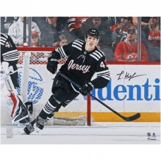 Luke Hughes New Jersey Devils Autographed Fanatics Authentic 16 x 20 NHL Debut Photograph