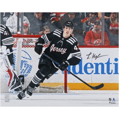 Luke Hughes New Jersey Devils Autographed Fanatics Authentic 16 x 20 NHL Debut Photograph