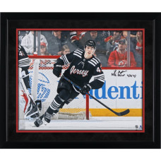 Фото с автографом Luke Hughes New Jersey Devils Fanatics Authentic 16" x 20" NHL Debut with "NHL DEBUT 4/11/23" Inscription