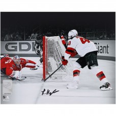 Luke Hughes New Jersey Devils Autographed Fanatics Authentic 8 x 10 First NHL Goal Spotlight Photograph