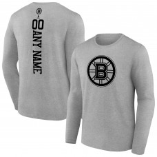Именная футболка с длинным рукавом Boston Bruins - Heather Gray