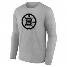 Именная футболка с длинным рукавом Boston Bruins - Heather Gray