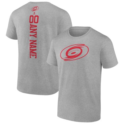 Carolina Hurricanes Heather Gray Personalized Name & Number T-Shirt