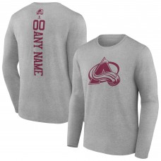 Именная футболка с длинным рукавом Colorado Avalanche Heather Gray