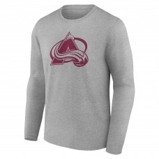 Именная футболка с длинным рукавом Colorado Avalanche Heather Gray
