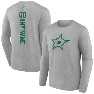 Именная футболка с длинным рукавом Dallas Stars - Heather Gray
