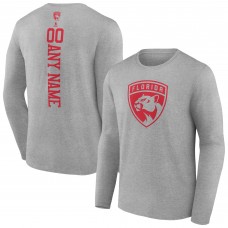Именная футболка с длинным рукавом Florida Panthers - Heather Gray