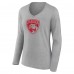 Футболка Florida Panthers Womens Personalized Name & Number Long Sleeve V-Neck - Heather Gray