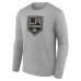 Los Angeles Kings Heather Gray Personalized Name & Number Long Sleeve T-Shirt