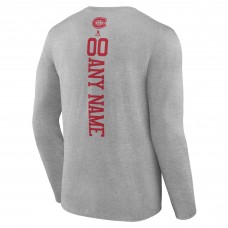 Именная футболка с длинным рукавом Montreal Canadiens Heather Gray