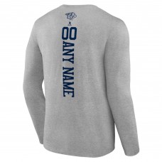 Nashville Predators Heather Gray Personalized Name & Number Long Sleeve T-Shirt