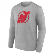 Именная футболка с длинным рукавом New Jersey Devils Heather Gray
