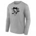 Именная футболка с длинным рукавом Pittsburgh Penguins Personalized - Heather Gray