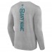 Футболка San Jose Sharks Personalized Name & Number Long Sleeve - Heather Gray