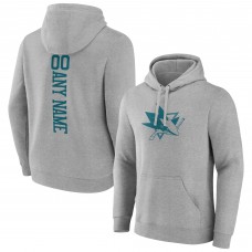 Толстовка San Jose Sharks Heather Gray Personalized Name & Number