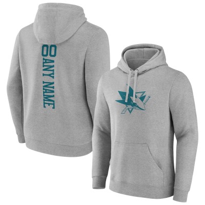 Толстовка San Jose Sharks Heather Gray Personalized Name & Number