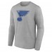 St. Louis Blues Heather Gray Personalized Name & Number Long Sleeve T-Shirt