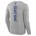 St. Louis Blues Heather Gray Personalized Name & Number Long Sleeve T-Shirt