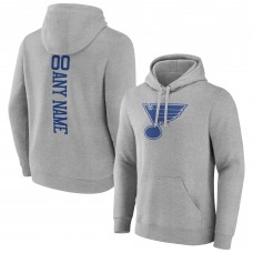 Толстовка St. Louis Blues Personalized Name & Number - Heather Gray