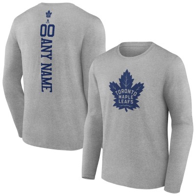 Именная футболка с длинным рукавом Toronto Maple Leafs - Heather Gray