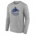 Vancouver Canucks Heather Gray Personalized Name & Number Long Sleeve T-Shirt