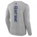 Vancouver Canucks Heather Gray Personalized Name & Number Long Sleeve T-Shirt