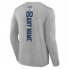 Именная футболка с длинным рукавом Washington Capitals - Heather Gray