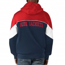 Columbus Blue Jackets Starter Power Forward Full-Zip Hoodie - Navy/Red