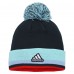 Шапка с помпоном Seattle Kraken adidas Team Stripe Cuffed Knit - Deep Sea Blue