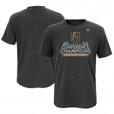 Футболка Vegas Golden Knights Youth 2023 Western Conference Champions Locker Room - Heather Charcoal