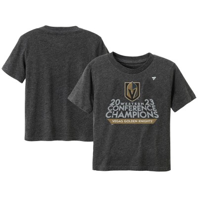 Футболка Toddler Vegas Golden Knights Fanatics Heather Charcoal 2023 Western Conference Champions Locker Room