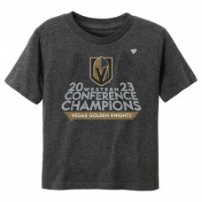 Футболка Toddler Vegas Golden Knights Fanatics Heather Charcoal 2023 Western Conference Champions Locker Room