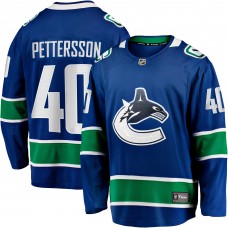 Джерси Vancouver Canucks Elias Pettersson Fanatics Blue Home Breakaway